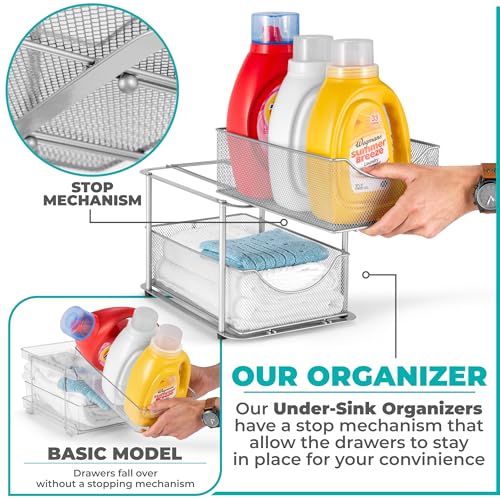 Pull Out Under Sink Organizer (1 Pack / Silver)