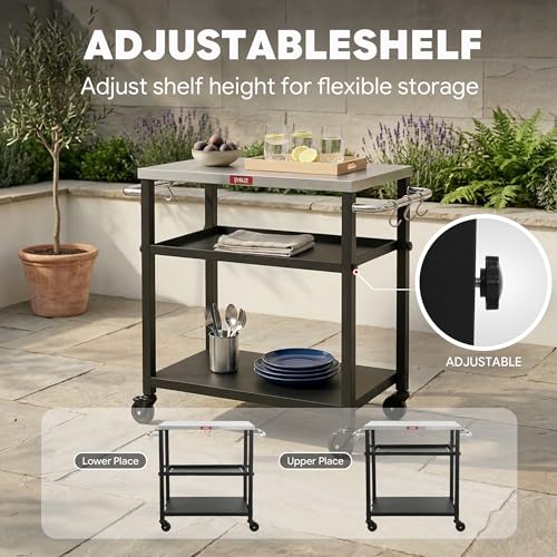 3 Tier Outdoor Grill Cart (Compact)