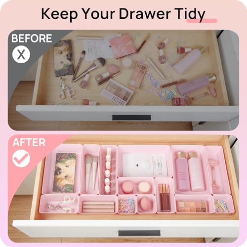 44 PCS Plastic Drawer Organizers Set (44 Count)