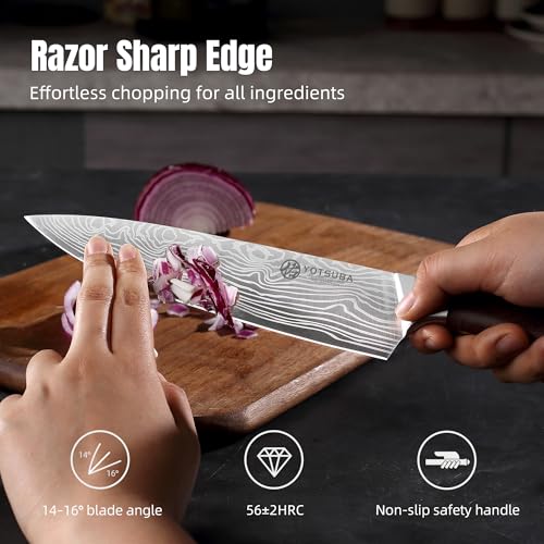 8 Inch Japanese Chef Knife with Full Tang Rosewood Handle (8 inch chef knife)