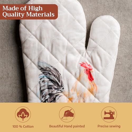 Maison d'Hermine Oven Gloves 100% Cotton Oven Mitt (009 - Campagne / 7.5" x 13" (Oven Mitt))