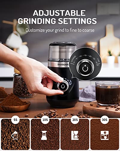 Electric Super Silent Blade Coffee Grinder (Black / 2 Bowl)