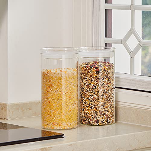 74oz Glass Canisters with Airtight Lid (Clear / 9.2-74oz 2Pack)