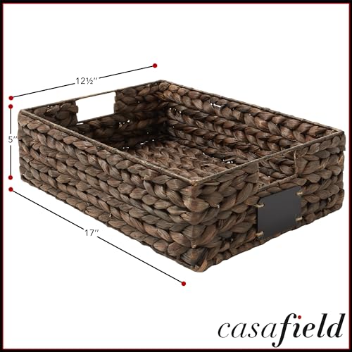 Set of 4 Water Hyacinth Pantry Baskets (Espresso - Hyacinth / 12.5" x 17" x 5")
