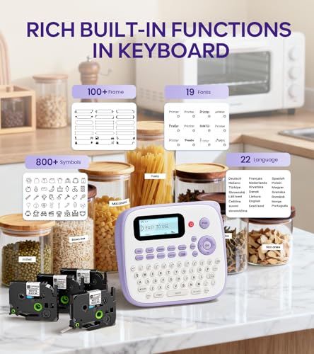 D210S Label Maker Machine with Tapes (Purple)