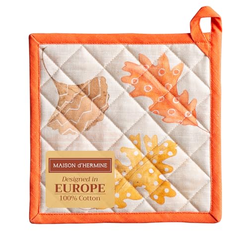 Pot Holders 100% Cotton Potholders (103 - Colours of Autumn / 8" x 8" (Pot Holder Pack of 1))