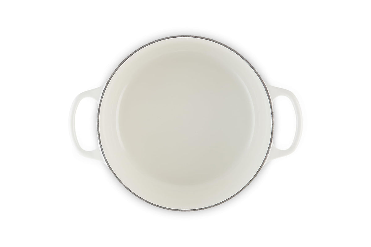 Enameled Cast Iron Round Dutch Oven (White / 4.5 Qt)