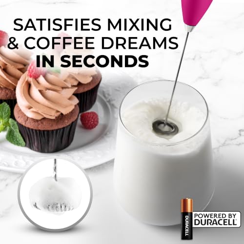 Zulay Powerful Milk Frother for Coffee with Upgraded Titanium Motor (Dragonfruit / OG Frother)