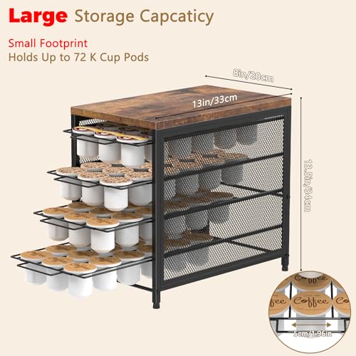 Coffee Pod Holder for Counter (Black-72 Pod)
