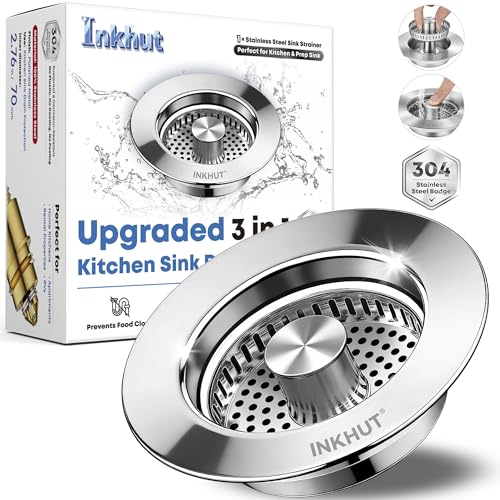 Upgraded 3 in 1 Kitchen Sink Drain Strainer (Mirror Silver)