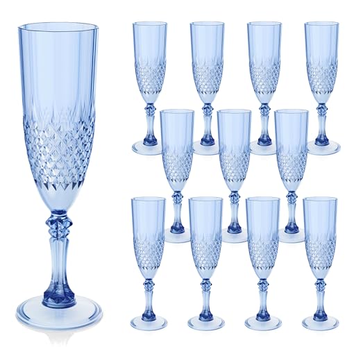 12 Pack Plastic Champagne Flutes (24 Count)