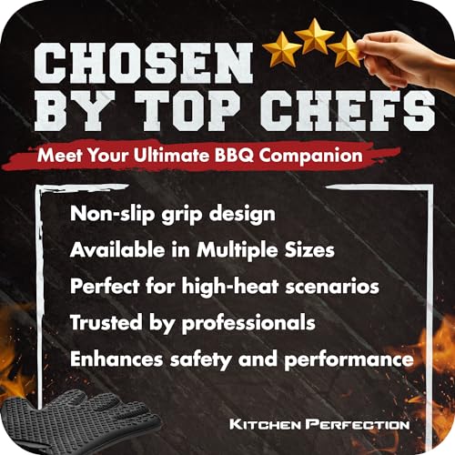 S Silicone Smoker BBQ Gloves (Deep Black / Small)