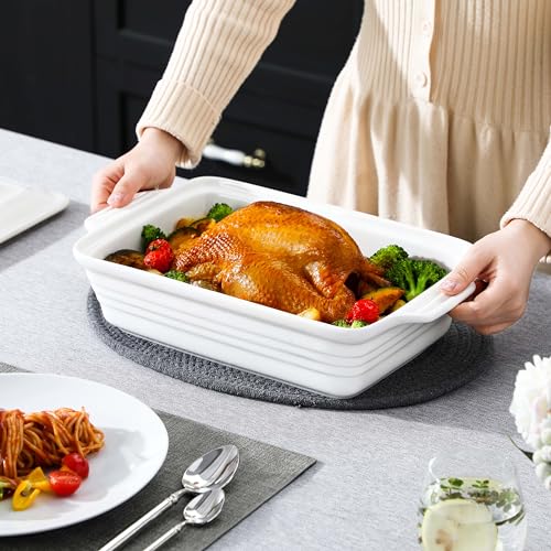 4.4 Qt Casserole Dish for Oven (4.4 QT - White)
