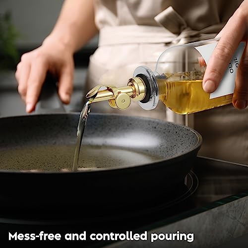 Oil Dispenser for Kitchen (11.8 fl oz (2-Pack) / Gold)
