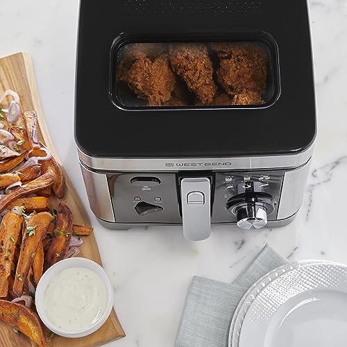 Deep Fryer with Adjustable Temperature Control Nonstick Basket Easy