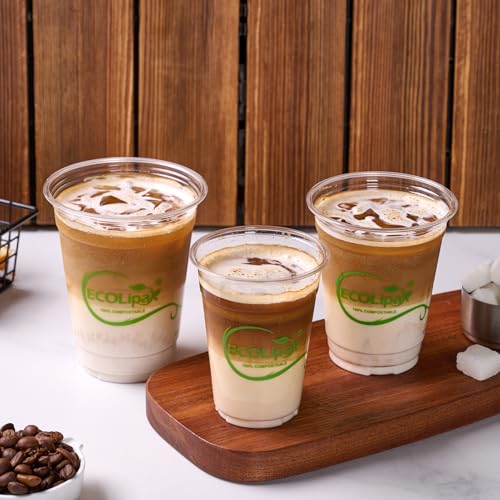 1000 Count 16 OZ Clear Compostable Plastic Cups for Restaurant (16oz-clear)