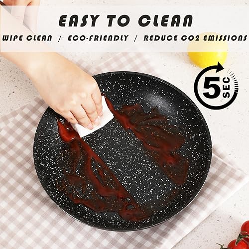 Non Stick Pots and Pans Set (12 pieces Black)