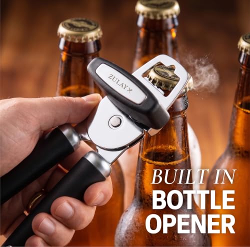 Manual Can Opener Heavy Duty Patented Stainless Steel (Black / Comfy Grip)