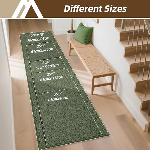 Hallway Runner Rugs Non (Green / 2' x 6')