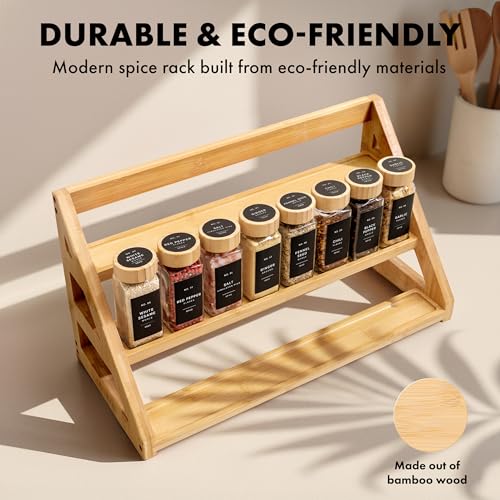 3 Tier Bamboo Spice Rack Organizer for Cabinet (Standing Rack)