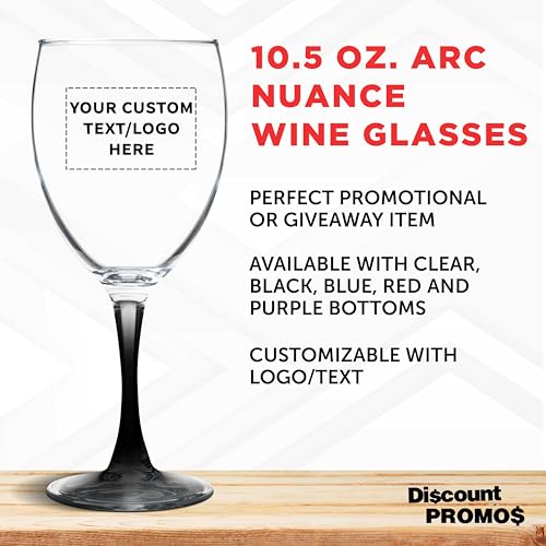Custom Nuance Wine Glasses by ARC 10.5 oz. Set of 10 (100 Count)