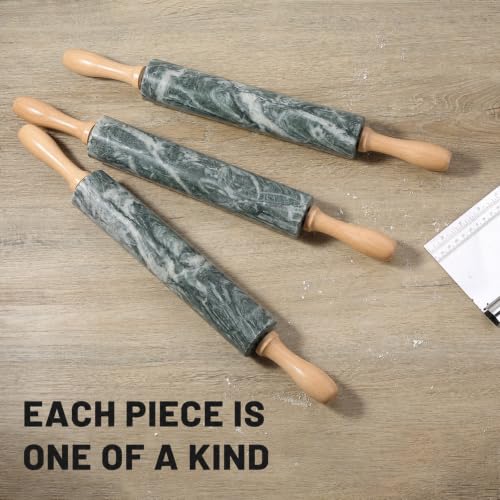 Natural Green Marble Rolling Pin (Natural Green Marble with Pastry Mat)