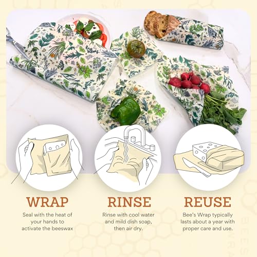 Beeswax Food Wraps (Herb Garden / Small, Medium, Large)