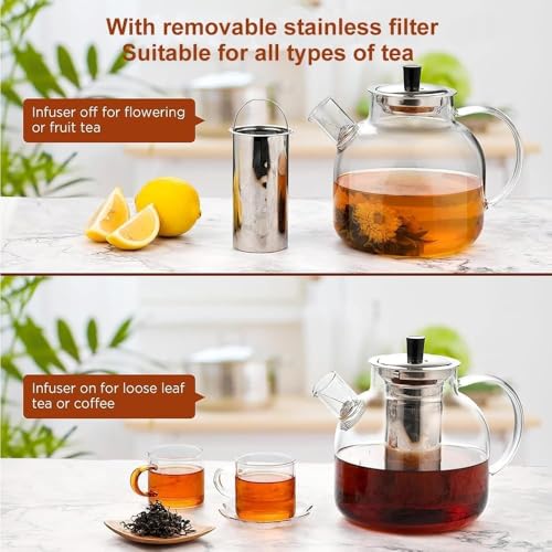 Glass Teapot with Removable Infuser (Style 1-800ML)
