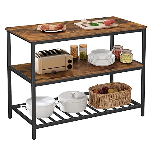 Kitchen Island with 3 Shelves