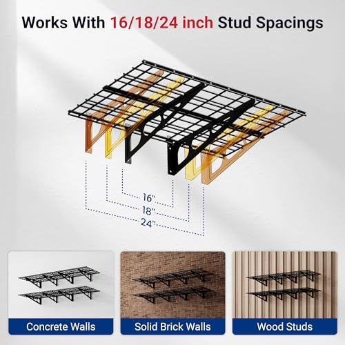 2 Pack 2x6ft Garage Shelving 24 (2 pack-2x6 ft / Black)