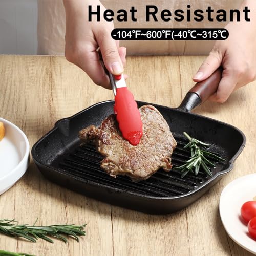 Small Silicone Kitchen Tongs 7 (Red,Blue,Green)