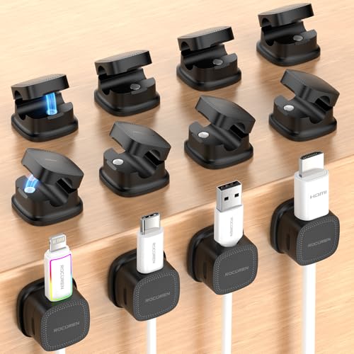 12‑Pack Magnetic 1s‑Lock Adhesive Cable Clips Cord Organizer (12 Count)