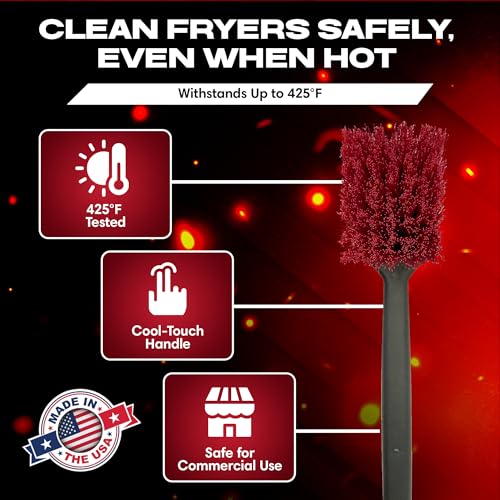 20" Deep Fryer Cleaning Brush by FryOilSaver Co (20 Inches)