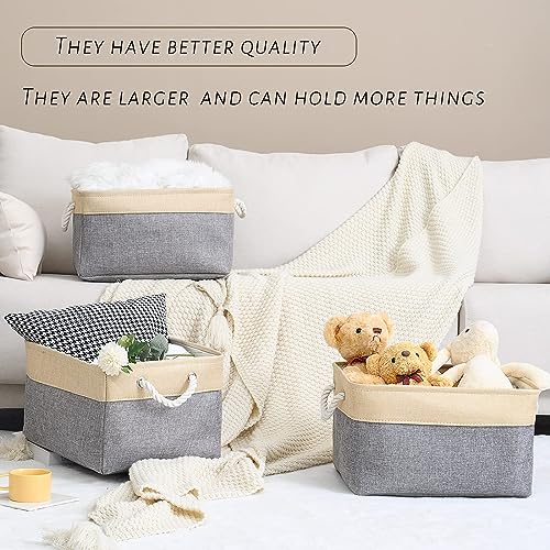 Organization and Storage Basket for Organizing (Golden&Grey / Large (Pack of 4))