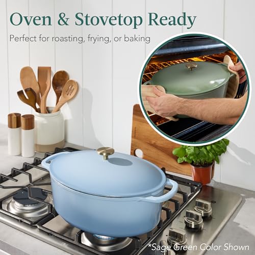 Oval 7.5 Quart Enamel Cast (Cornflower Blue / 7.5qt Oval)
