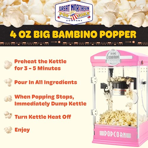 Popcorn Big Bambino 4oz Popcorn Machine (Pink)