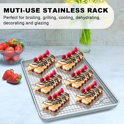 Half Sheet Pans with Rack Set (13 Inch)