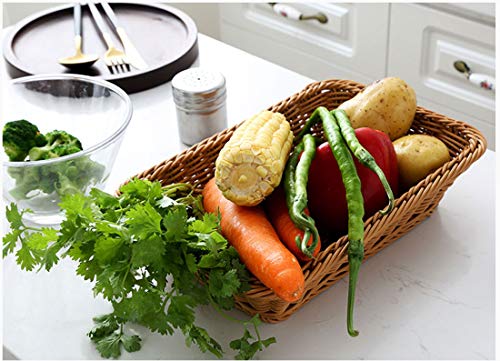 12" Poly Wicker Bread Basket (12 x 8 x 4 inches 1 Pack)