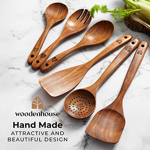Wooden Spoons for Cooking (6 piece set)