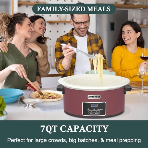 7 Quart Programmable Slow Cooker with Timer Keep Warm