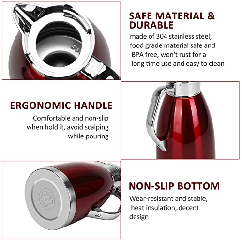 Coffee Carafes for Keeping Hot (61oz Red)