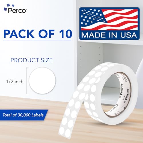 White Perforated Round Circle Dot Sticker 1 (White / 0.5 Inch)