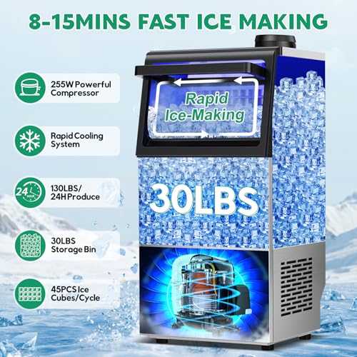 Commercial Ice Maker Machine 130Lbs (130 lbs/24h)