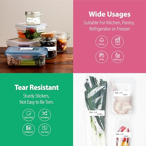 300 Removable Blank Food Labels (300-blank / 1” x 3”)