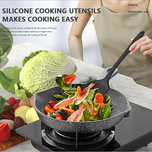 Silicone Cooking Utensils Set (Black)