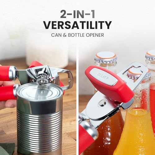 Heavy Duty Stainless Steel Can Opener Manual with Bottle Opener