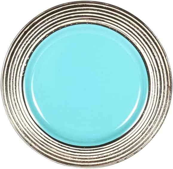 48 Piece Dinnerware Set, Ceramic Plates and Bowls Sets for 8, Microwave and Dishwasher Safe, Handcrafted Tree Bark Series Dish Set, Turquoise