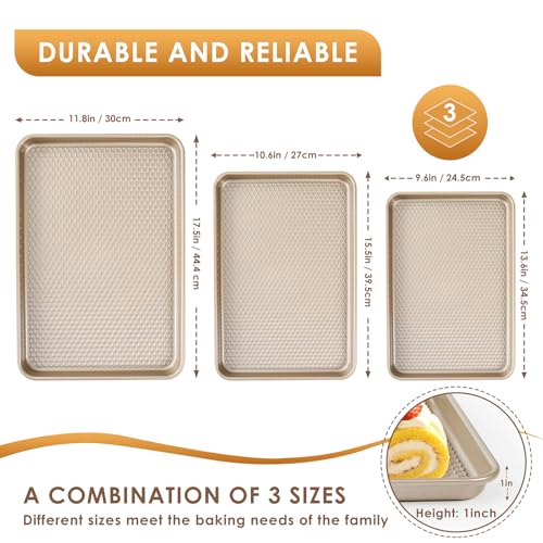 Baking Sheet Pan Set of 3 (Textured Champagne Gold)