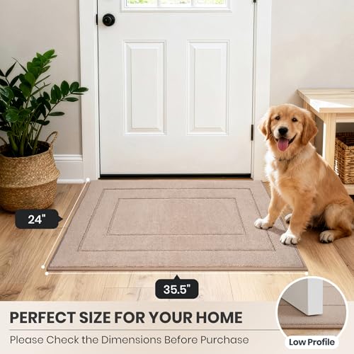 Dirt Trapping Door Mat Indoor Entrance (Beige / 24" X 35.5" (Rectangular))