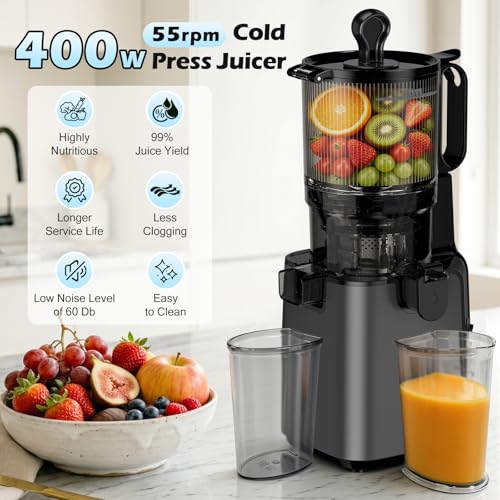 Juicer Machines with 5.8" Large Chute (Titanium Gray)